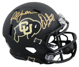 Colorado Warren Sapp & Marshall Faulk Signed Black Speed Mini Helmet W/ Case BAS