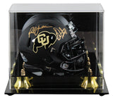 Colorado Warren Sapp & Marshall Faulk Signed Black Speed Mini Helmet W/ Case BAS