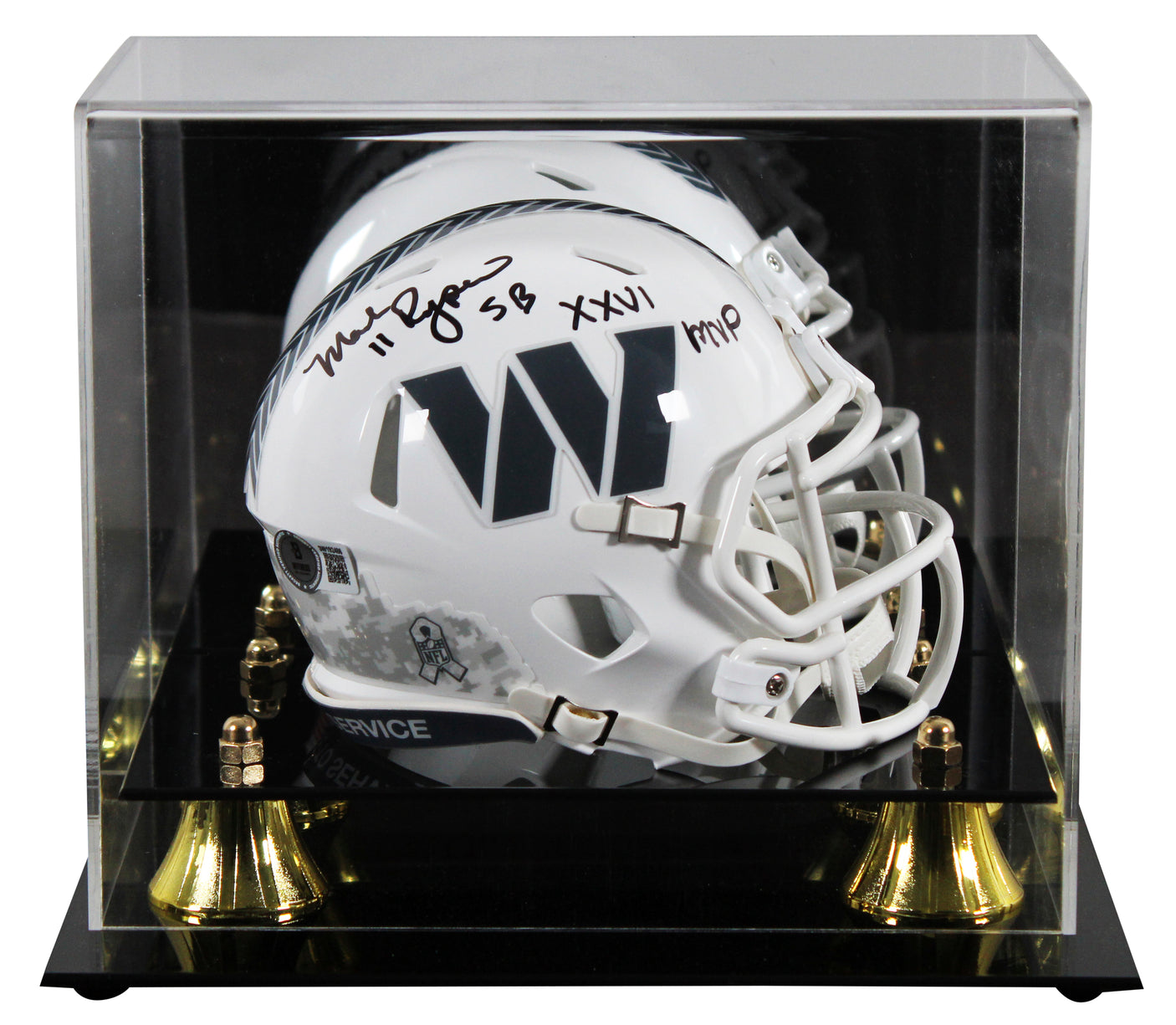 Commanders Mark Rypien "SB MVP" Signed STS III Speed Mini Helmet w/ Case BAS Wit