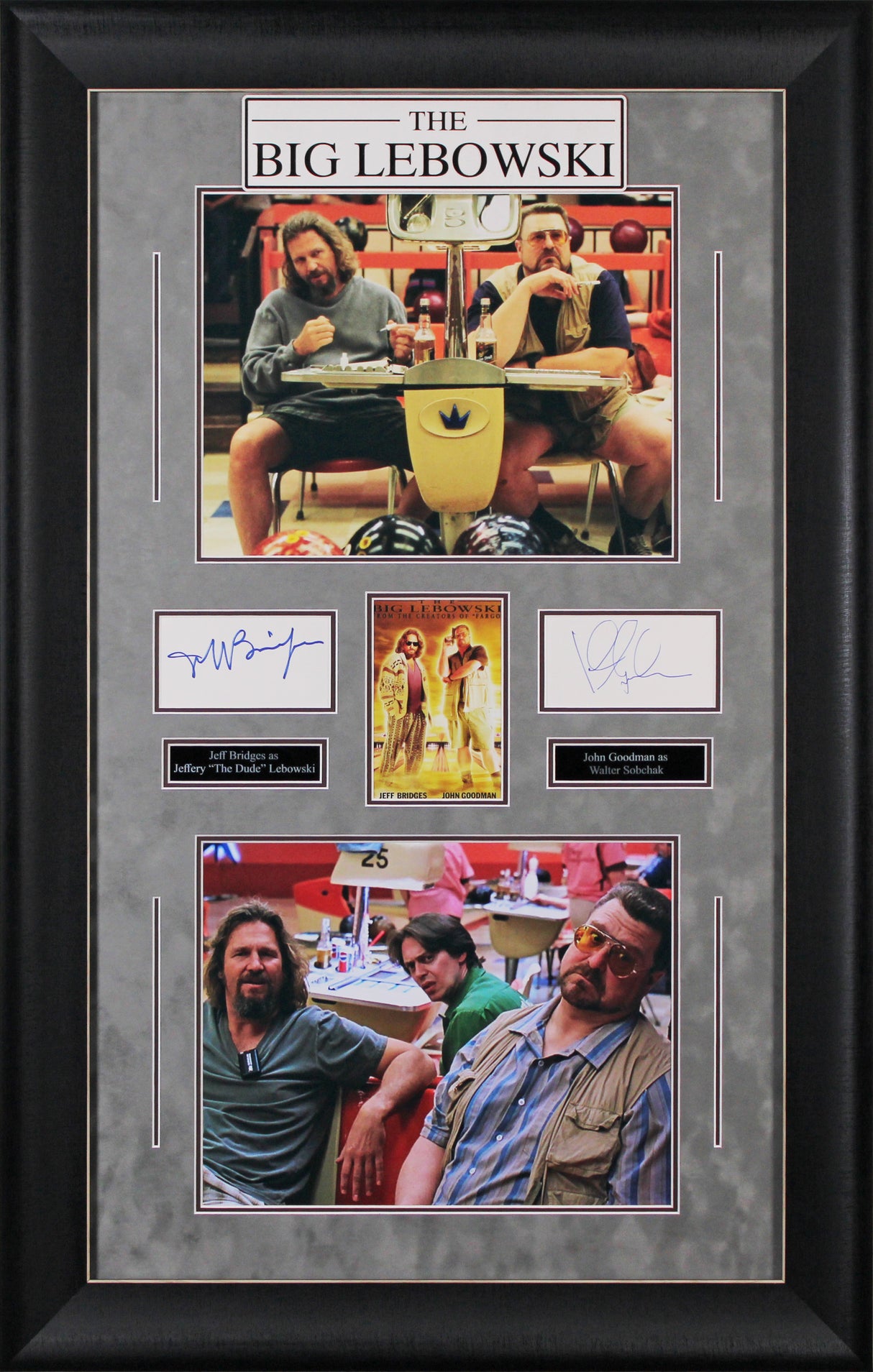 Jeff Bridges & John Goodman The Big Lebowski Signed Framed Display BAS #AE09520