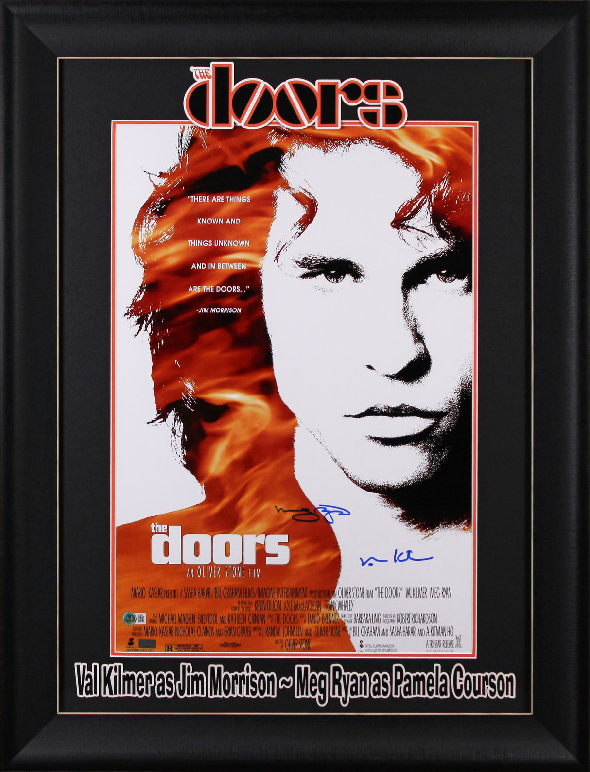 Val Kilmer & Meg Ryan The Doors Authentic Signed Framed 16x24 Photo BAS #AE09676