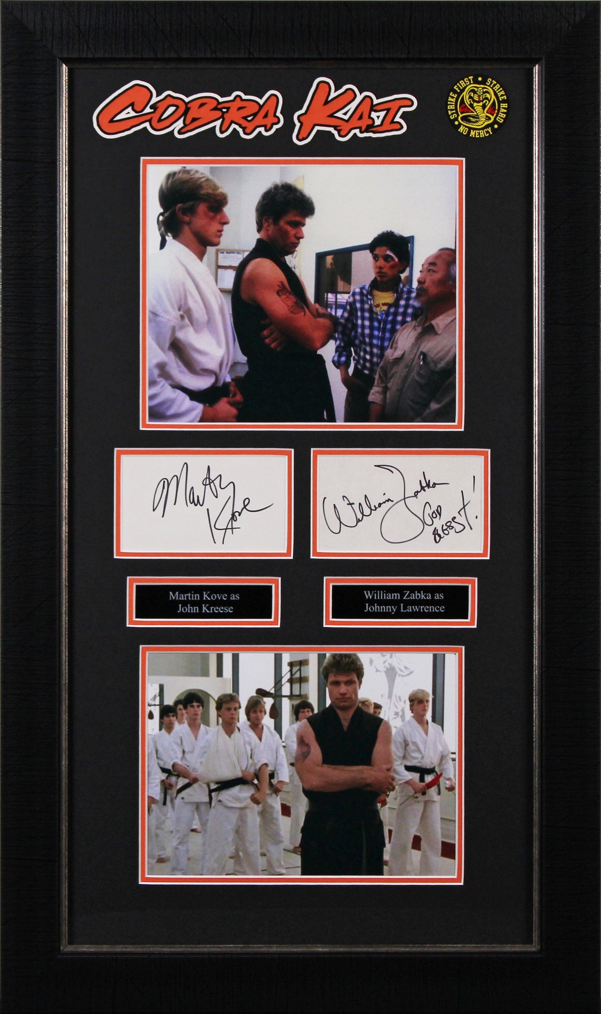 William Zabka & Martin Kove Cobra Kai Signed Framed Display BAS #AD04958