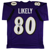 Isaiah Likely Authentic Signed Purple Pro Style Jersey Autographed BAS Witnessed