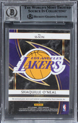 Lakers Shaquille O'Neal Signed 2019 Select Swatches #18 Card Auto 10! BAS Slab 2