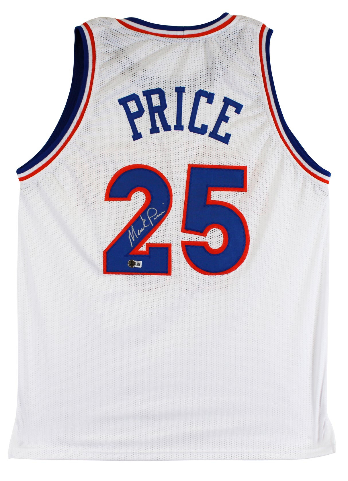 Mark Price Authentic Signed White Pro Style Jersey Autographed BAS Witnessed