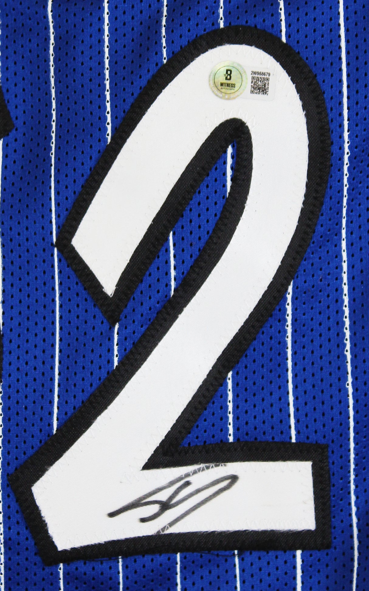 Shaquille O'Neal Authentic Signed Blue Pro Style Jersey BAS Witnessed 2