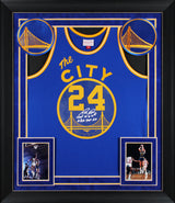 Warriors Rick Barry "2x Insc" Signed Blue M&N TB Swingman Framed Jersey BAS Wit