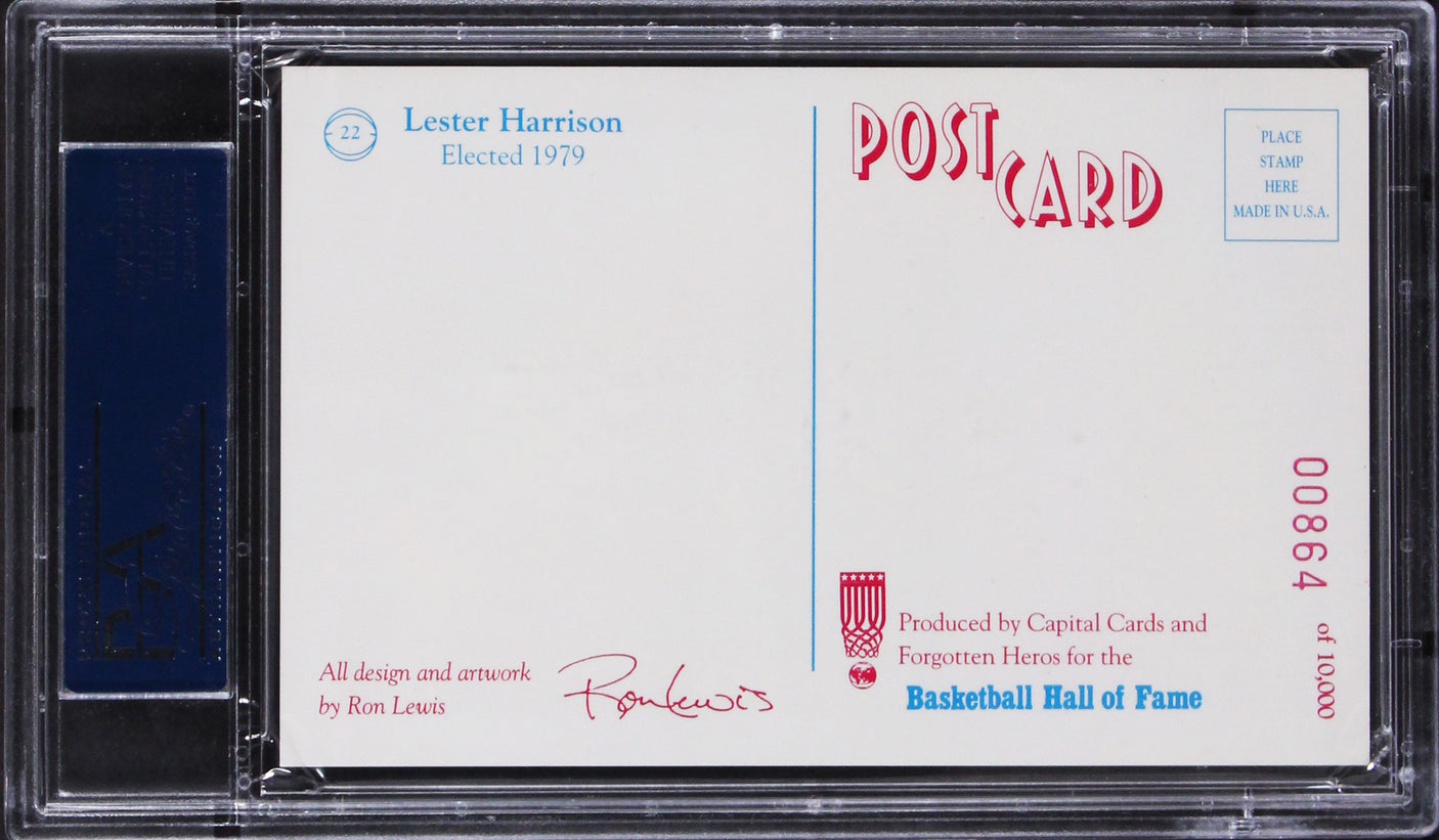 Royals Lester Harrison Signed 3.5x5.5 1992 Center Court #22 Postcard PSA Slabbed