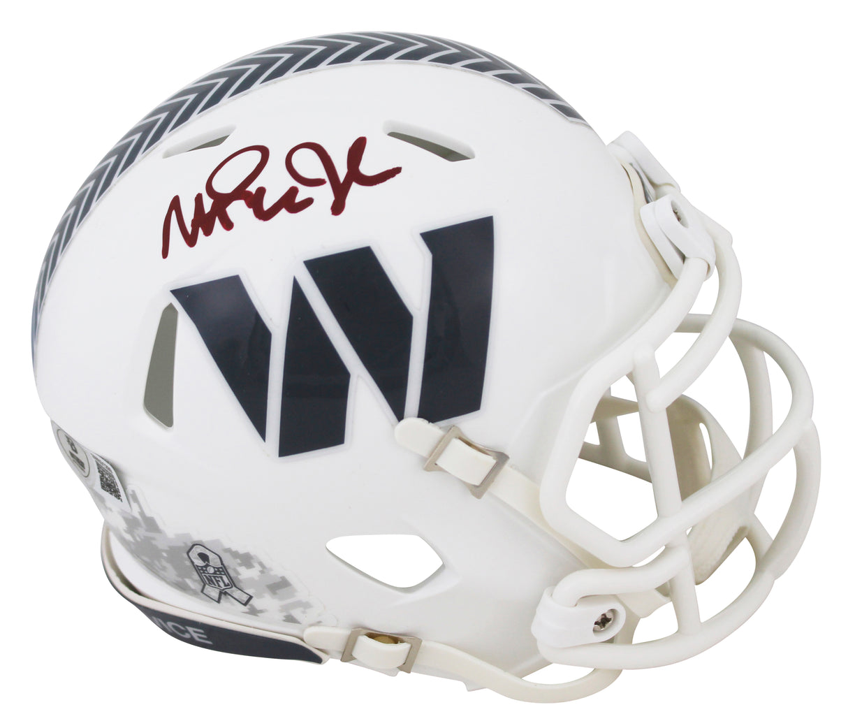 Commanders Magic Johnson Signed STS III Speed Mini Helmet w/ Maroon Sig BAS Wit