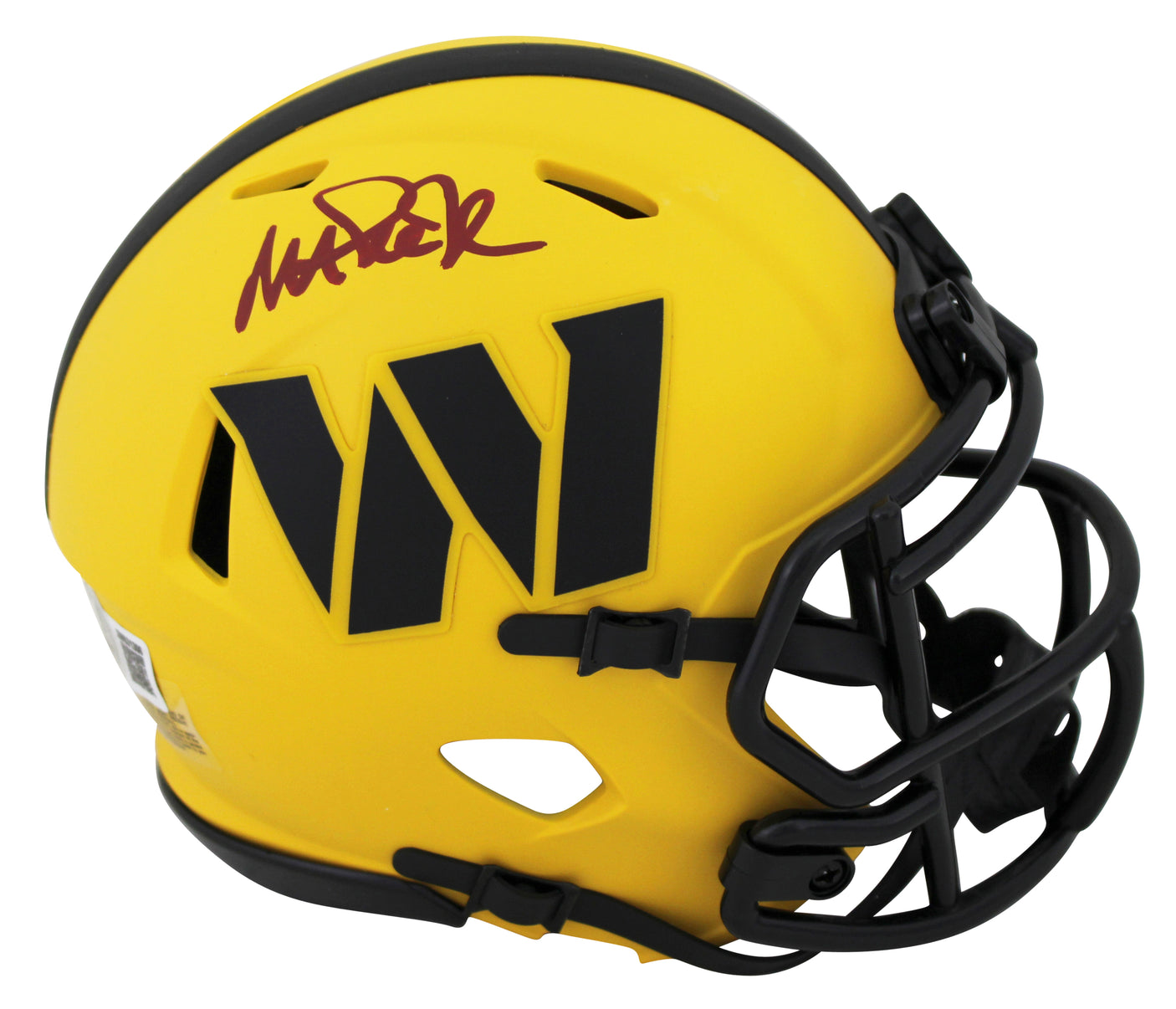 Commanders Magic Johnson Signed Rave Speed Mini Helmet W/ Case BAS Witnessed