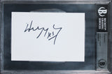 Oilers Wayne Gretzky Authentic Signed 4x6 Index Card Autographed BAS Slabbed 5