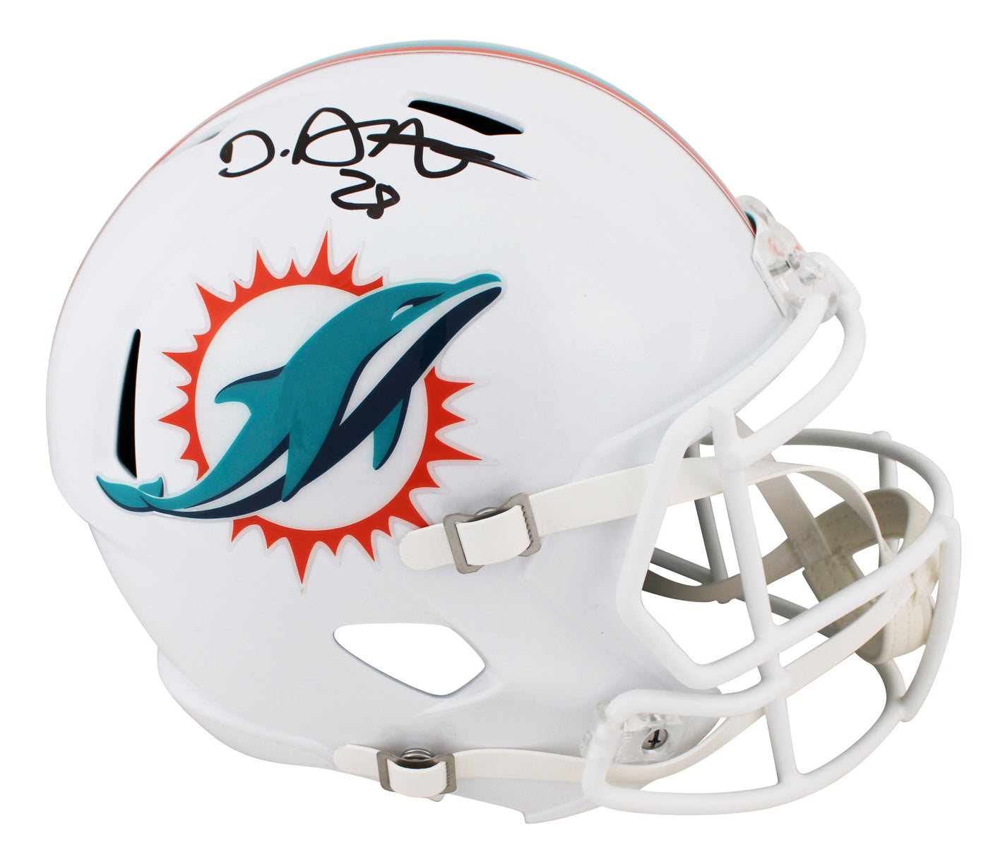 Dolphins De'Von Achane Signed Full Size Speed Rep Helmet W/ Case BAS Witnessed