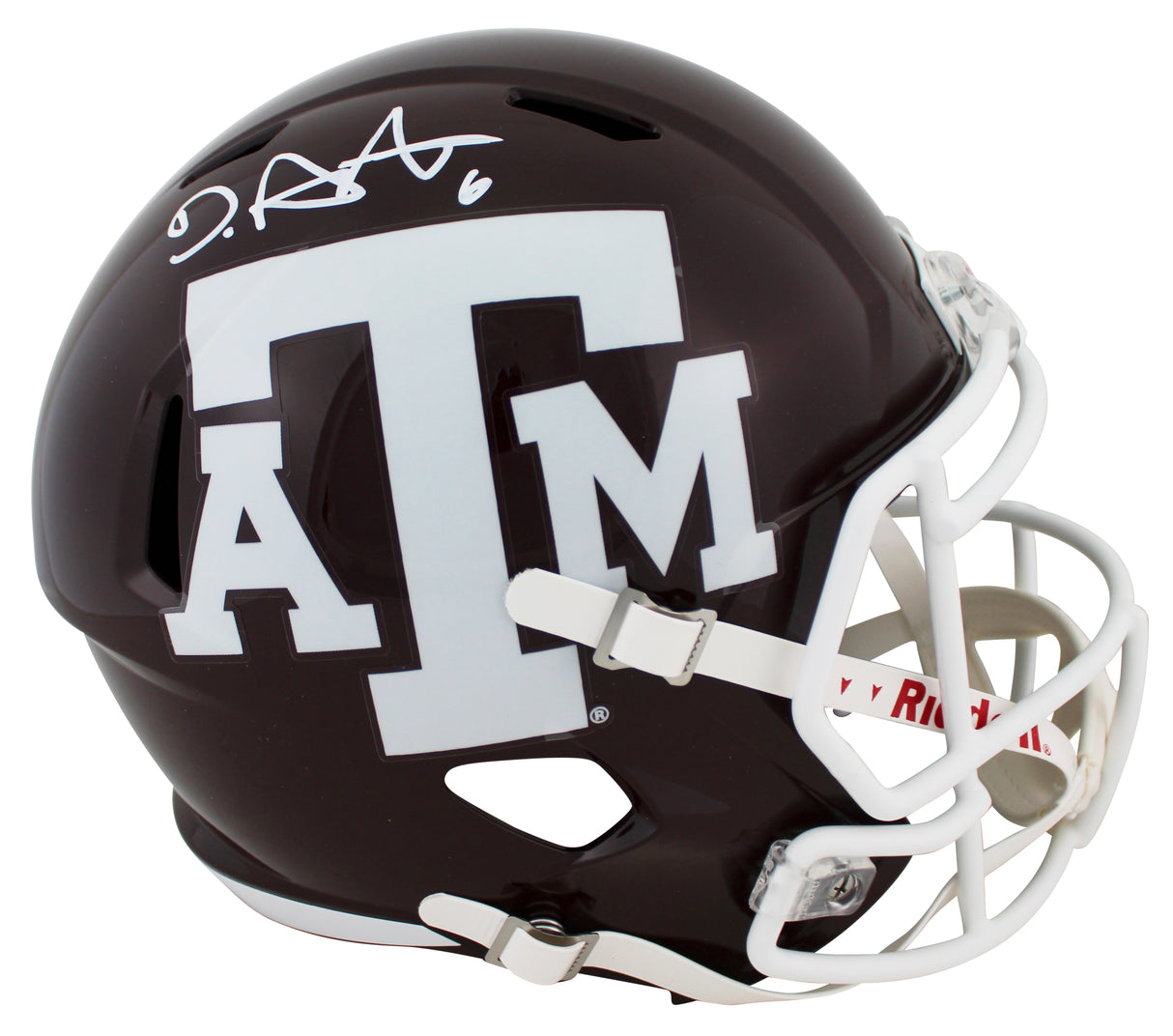 Texas A&M De'Von Achane Signed Full Size Speed Rep Helmet W/ Case BAS Witnessed