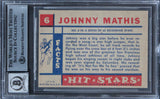 Johnny Mathis Authentic Signed 1957 Topps Hit Stars #6 Card Auto 10! BAS Slabbed