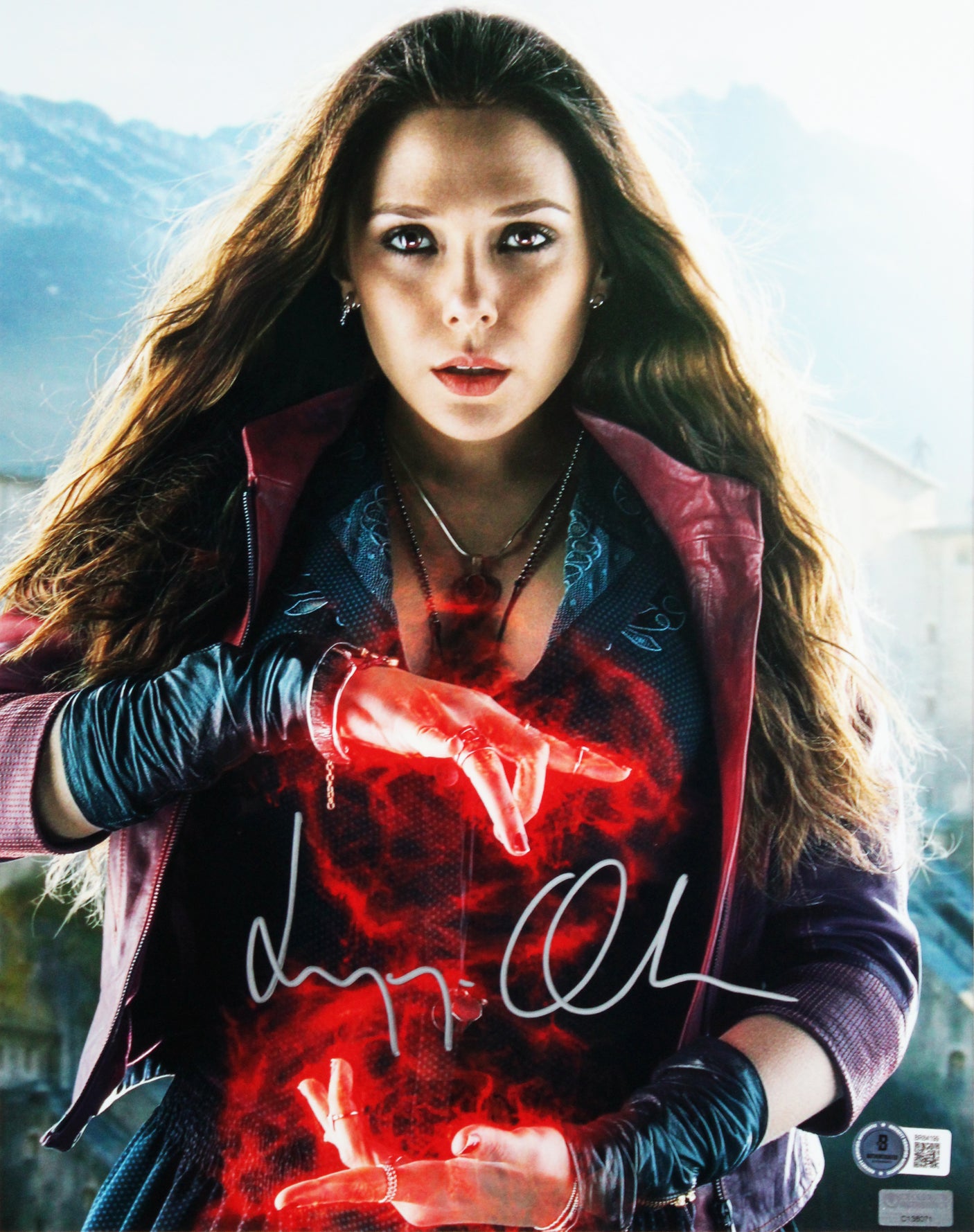 Elizabeth Olsen The Scarlet Witch Authentic Signed 11x14 Framed Photo BAS