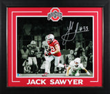 Ohio State Jack Sawyer Signed 16x20 Framed Horizontal Spotlight Photo BAS Witn