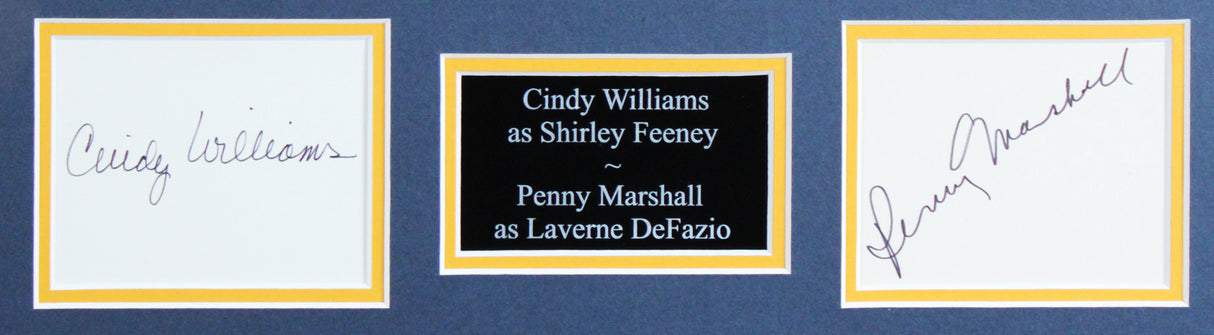 Cindy Williams & Penny Marshall Laverne & Shirley Signed Framed Display BAS