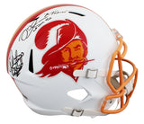 Bucs Warren Sapp & Mike Alstott Signed 76-96 TB F/S Speed Rep Helmet W/ Case BAS