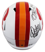 Bucs Warren Sapp & Mike Alstott Signed 76-96 TB F/S Speed Rep Helmet W/ Case BAS