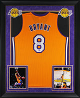 Kobe Bryant Signed Yellow Framed Pro Style Jersey w/ Rookie Signature PSA/DNA