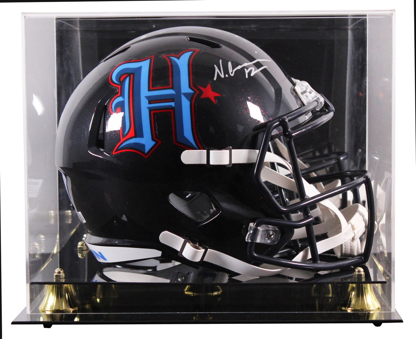 Texans Nico Collins Signed 2024 H-Town Full Size Speed Rep Helmet w Case BAS W 2