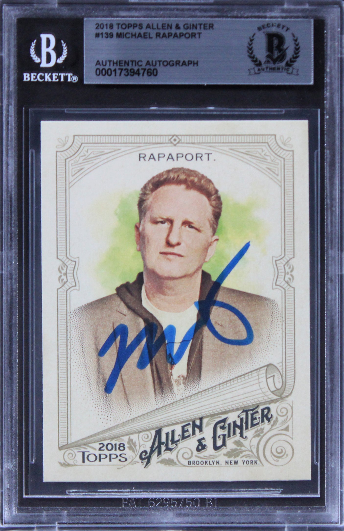 Michael Rapoport Authentic Signed 2018 Topps Allen & Ginter #139 Card BAS Slab