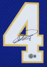 Mavericks Dirk Nowitzki Signed Blue M&N 98-19 HWC Swingman Jersey BAS #BS78002