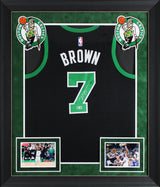 Celtics Jaylen Brown Signed Black Nike Jordan Brand Framed Jersey BAS Witnessed