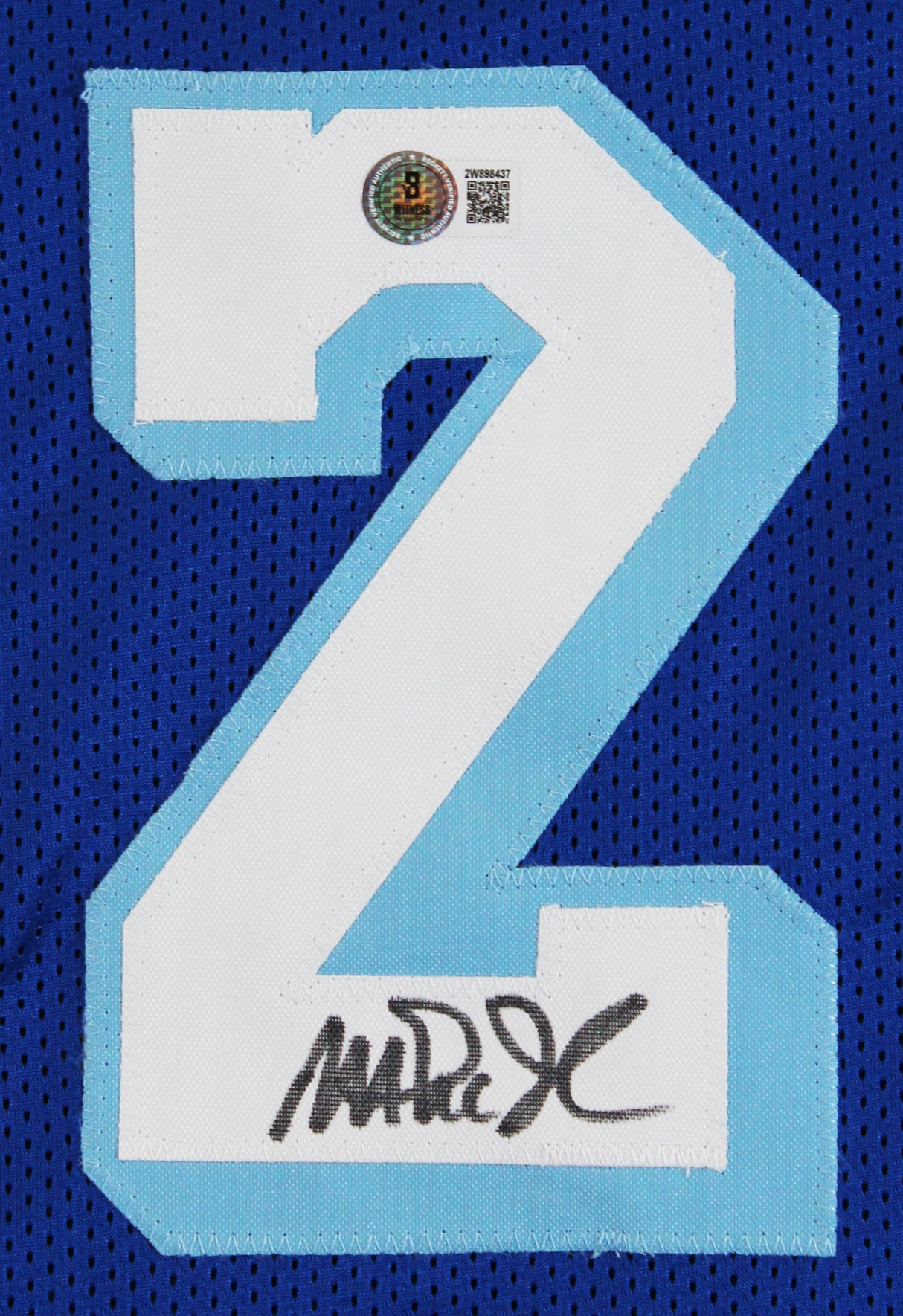 Magic Johnson Authentic Signed Blue Throwback Pro Style Jersey BAS Witnessed 2