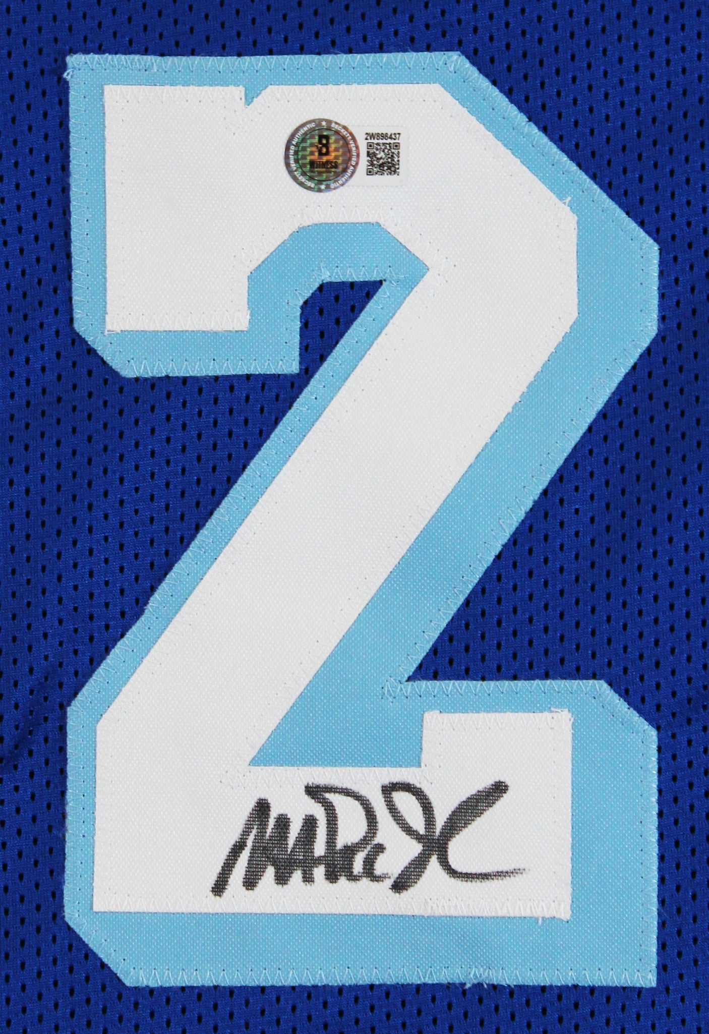 Magic Johnson Signed Blue Throwback Pro Style Framed Jersey BAS Witnessed 2