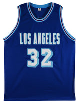 Magic Johnson Authentic Signed Blue Throwback Pro Style Jersey BAS Witnessed 2