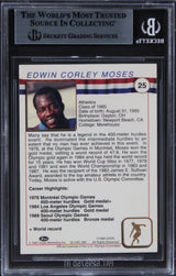 Edwin Moses "400, 47.02" Signed 1991 Impel U.S. Olympic HOF #25 Card BAS Slab