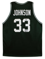 Michigan State Magic Johnson Signed Green Pro Style Jersey BAS Witnessed 3