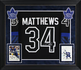 Maple Leafs Auston Matthews Signed Black Fanatics Framed Jersey Fanatics