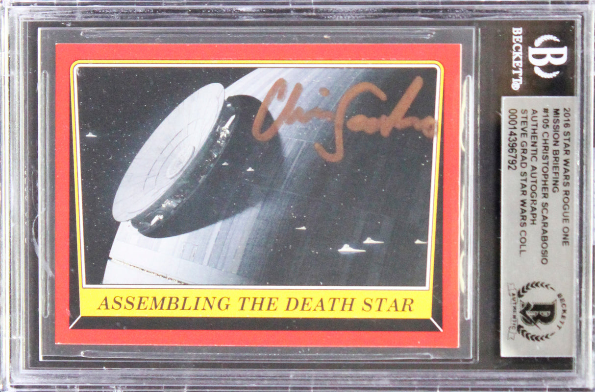 Christopher Scarabosio Signed 2016 Topps Star Wars Rogue One #105 Card BAS Slab