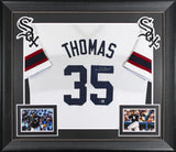 Frank Thomas Signed White Throwback Pro Style Framed Jersey BAS Witnessed