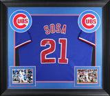 Sammy Sosa Authentic Signed Blue Pro Style Framed Jersey BAS Witnessed 3