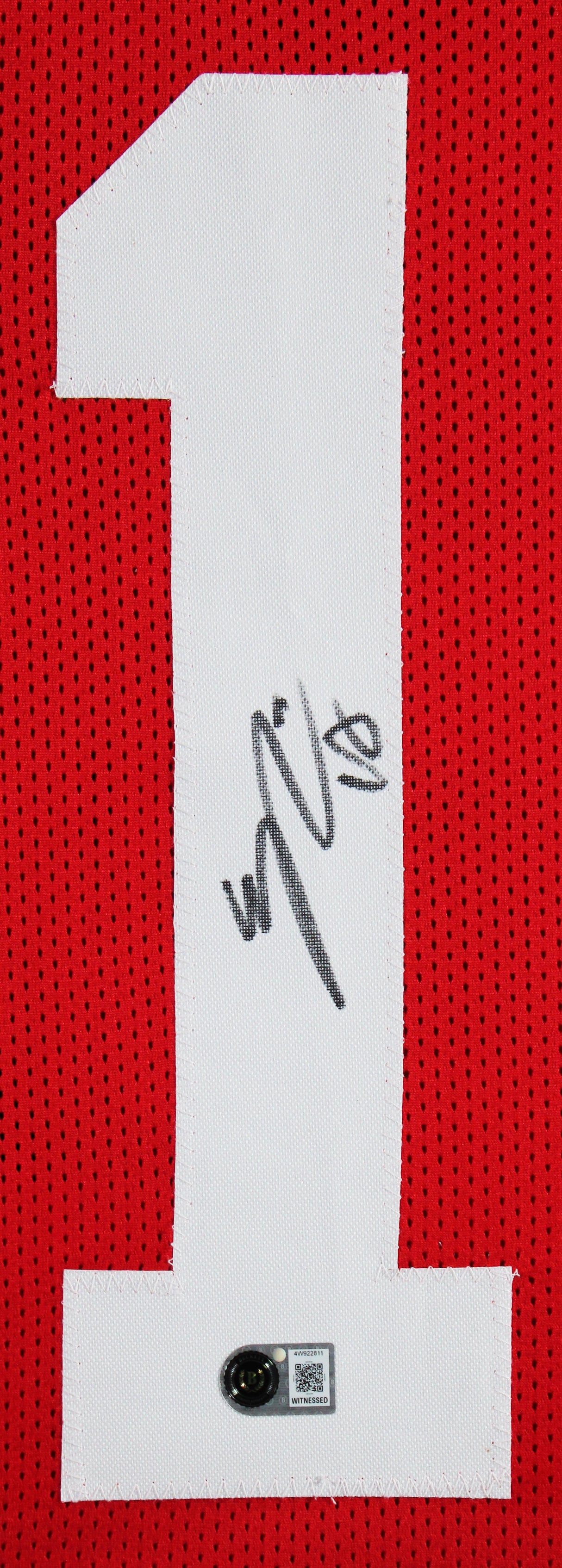 Eddy Pineiro Authentic Signed Red Pro Style Framed Jersey BAS Witnessed