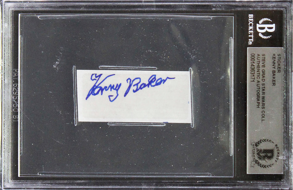 Kenny Baker Star Wars Authentic Signed .75x2 Autograph Sticker BAS Slabbed
