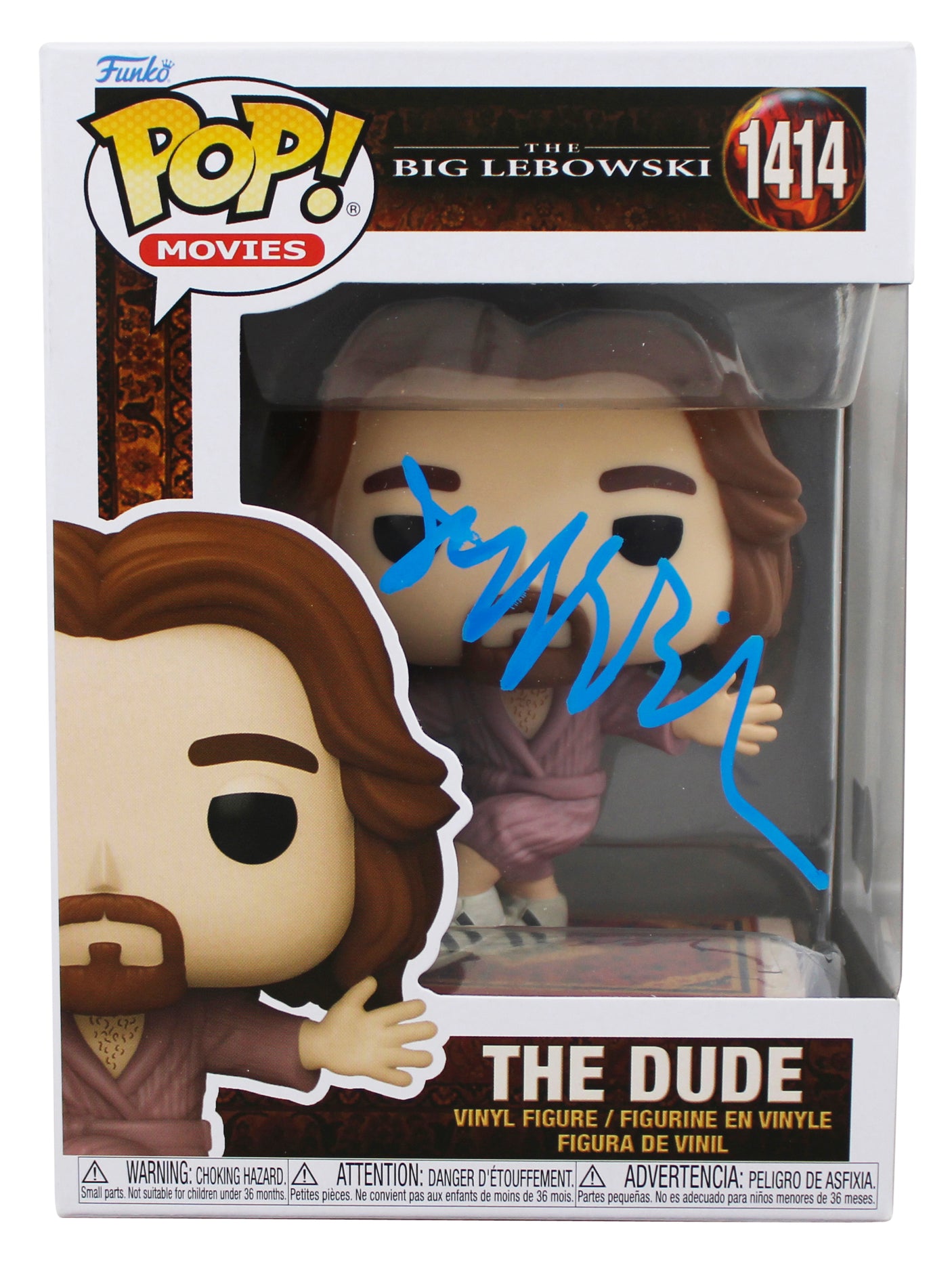 Jeff Bridges Authentic Signed The Dude #1414 Funko Pop Vinyl Figure BAS #BN41603