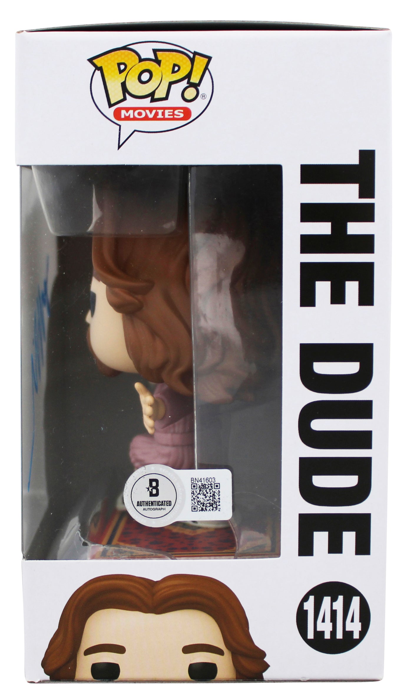 Jeff Bridges Authentic Signed The Dude #1414 Funko Pop Vinyl Figure BAS #BN41603