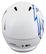 Boise State Ashton Jeanty Signed White F/S Speed Rep Helmet w/ Case BAS Wit 2
