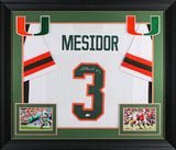 Miami Akheem Mesidor Authentic Signed White Pro Style Framed Jersey JSA Witness