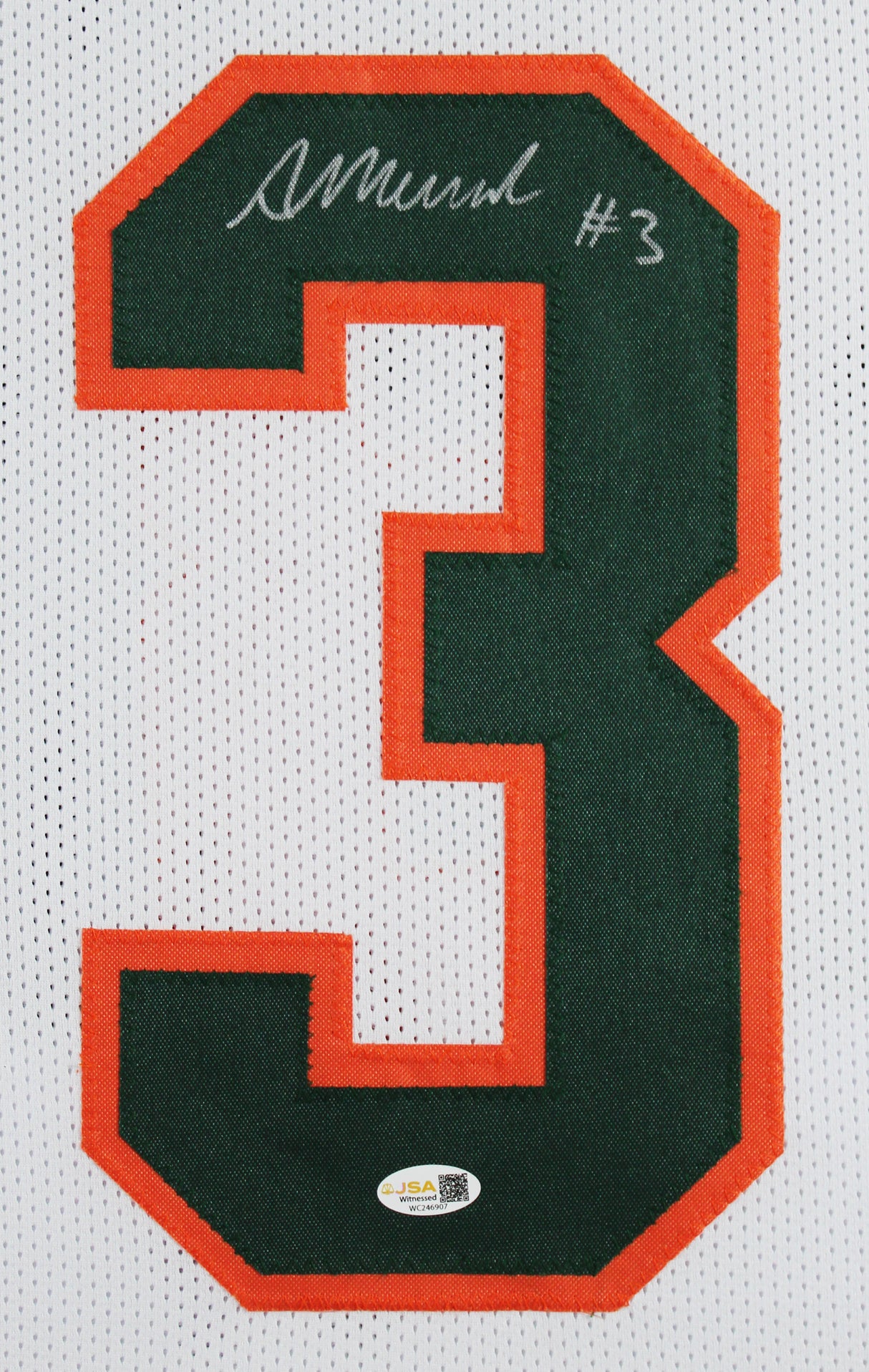 Miami Akheem Mesidor Authentic Signed White Pro Style Framed Jersey JSA Witness