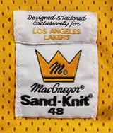 Lakers Magic Johnson "HOF 02" Signed Yellow MacGregor Sand-Knit Jersey BAS Wit 1