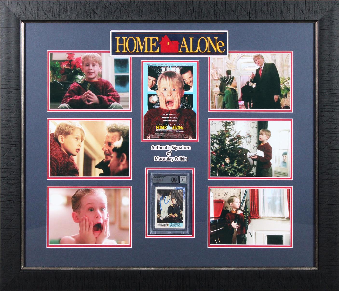 Macaulay Culkin Signed Framed 1992 Topps Home Alone 2 #60 Card Auto 10 BAS Slab