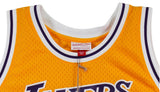 Lakers Magic Johnson "5x NBA Champ" Signed Yellow M&N HWC Swingman Jersey BAS W