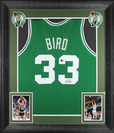 Larry Bird Authentic Signed Green Pro Style Framed Jersey Autographed BAS