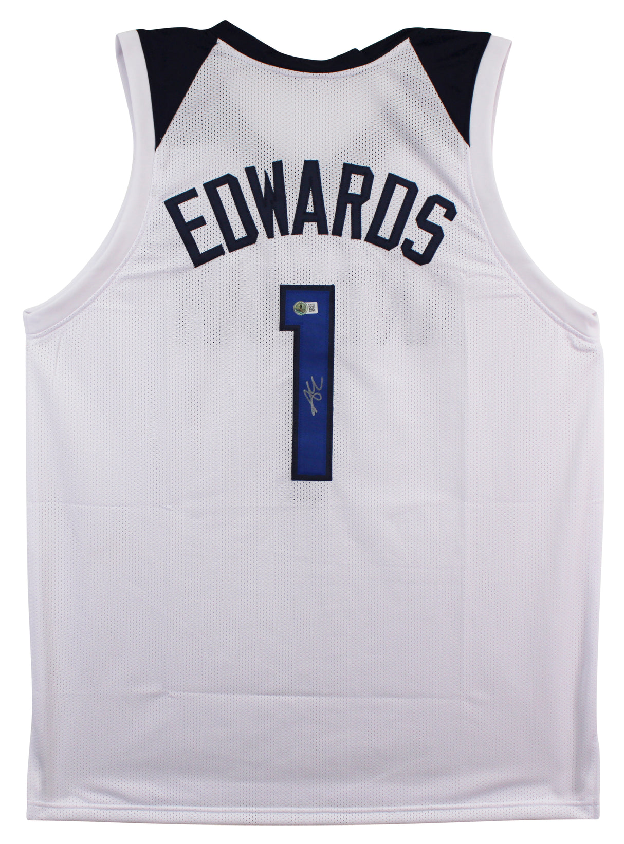 Anthony Edwards Authentic Signed White Pro Style Jersey Autographed BAS