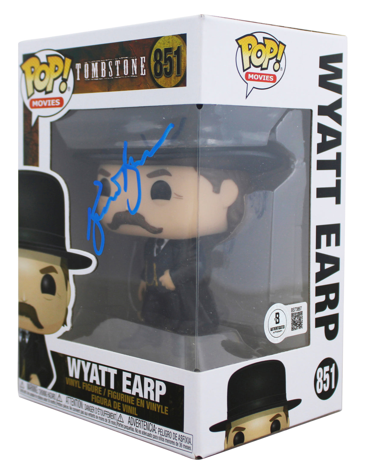 Kurt Russell Tombstone Signed Wyatt Earp #851 Funko Pop Figure BAS #BS73867